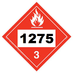 UN 1275 Hazmat Placard, Class 3, Vinyl