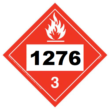 UN 1276 Hazmat Placard, Class 3, Vinyl