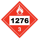 UN 1276 Hazmat Placard, Class 3, Tagboard