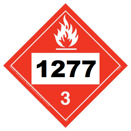 UN 1277 Hazmat Placard, Class 3, Tagboard