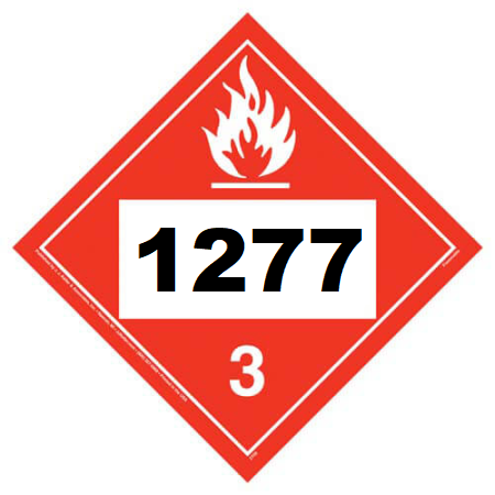 UN 1277 Hazmat Placard, Class 3, Vinyl