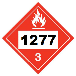 UN 1277 Hazmat Placard, Class 3, Vinyl