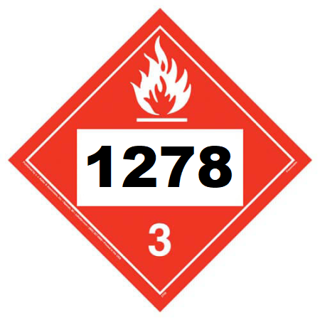 Un 1278 Hazmat Placard, Class 3, Vinyl