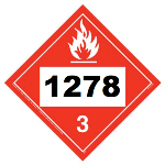 Un 1278 Hazmat Placard, Class 3, Vinyl