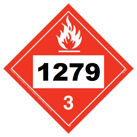 UN 1279 Hazmat Placard, Class 3, Tagboard