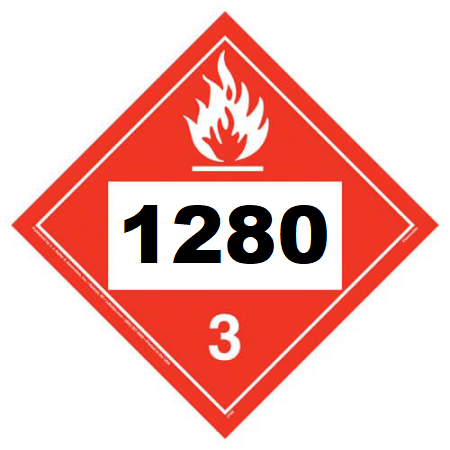 UN 1280 Hazmat Placard, Class 3, Vinyl