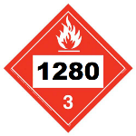 UN 1280 Hazmat Placard, Class 3, Tagboard