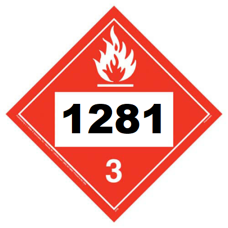 UN 1281 Hazmat Placard, Class 3, Tagboard