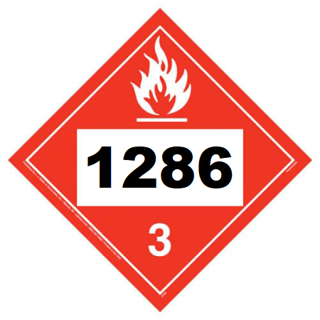 UN 1286 Hazmat Placard, Class 3, Tagboard