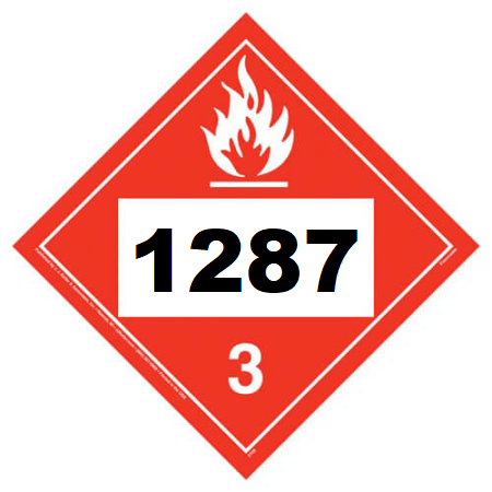 UN 1287 Hazmat Placard, Class 3, Vinyl