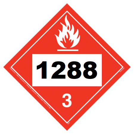 UN 1288 Hazmat Placard, Class 3, Tagboard