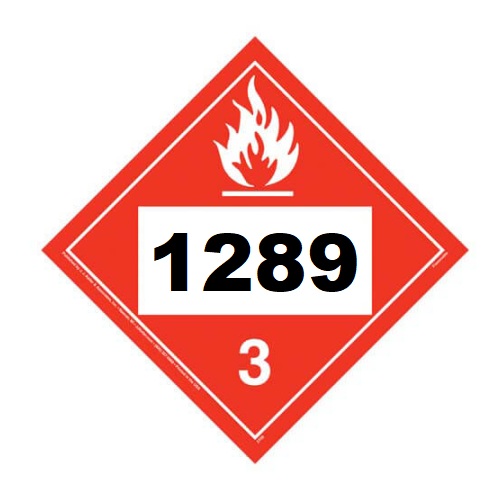 UN 1289 Hazmat Placard Class 3 Vinyl