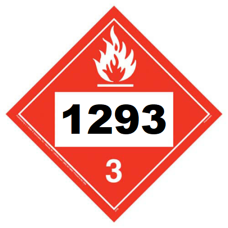 UN 1293 Hazmat Placard, Class 3, Tagboard