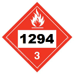 UN 1294 Flammable Liquid Placard, Tagboard