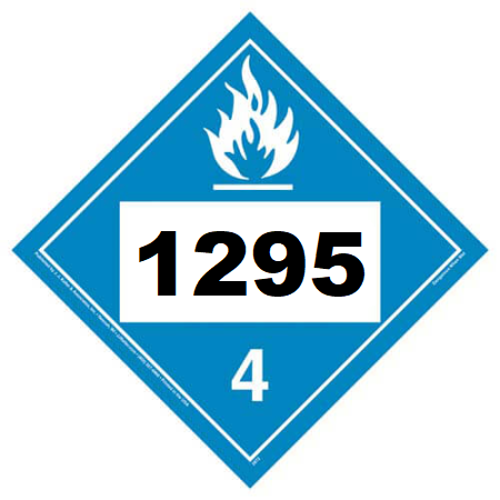 UN 1295 Hazmat Placard, Class 4.3, Vinyl