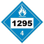 UN 1295 Hazmat Placard, Class 4.3, Tagboard