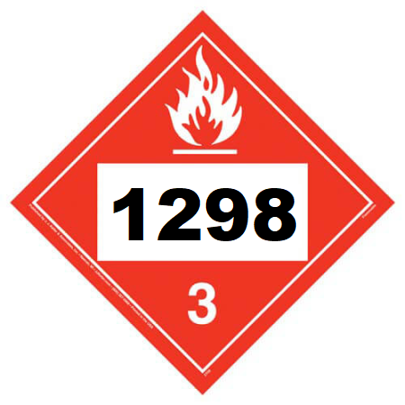 UN 1298 Hazmat Placard, Class 3, Tagboard