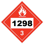 UN 1298 Hazmat Placard, Class 3, Tagboard