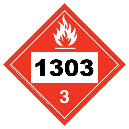 UN 1303 Hazmat Placard, Class 3, Vinyl