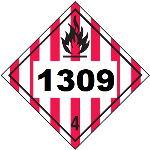 UN 1309 Hazmat Placard, Class 4, Tagboard