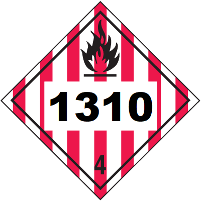 UN 1310 Hazmat Placard, Class 4, Vinyl