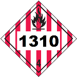 UN 1310 Hazmat Placard, Class 4, Tagboard