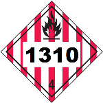 UN 1310 Hazmat Placard, Class 4, Vinyl