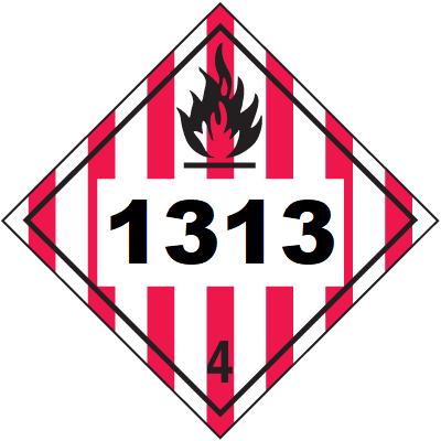 UN 1313 Hazmat Placard, Class 4, Tagboard