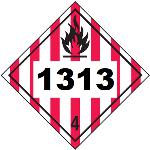 UN 1313 Hazmat Placard, Class 4, Vinyl