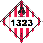 UN 1323 Hazmat Placard, Class 4, Vinyl