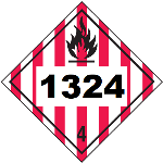 UN 1324 Hazmat Placard, Class 4, Tagboard