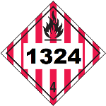 UN 1324 Hazmat Placard, Class 4, Vinyl