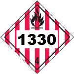 UN 1330 Hazmat Placard, Class 4, Vinyl