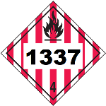 UN 1337 Hazmat Placard, Class 4, Tagboard