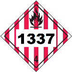 UN 1337 Hazmat Placard, Class 4, Vinyl