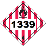 UN 1339 Hazmat Placard, Class 4, Tagboard