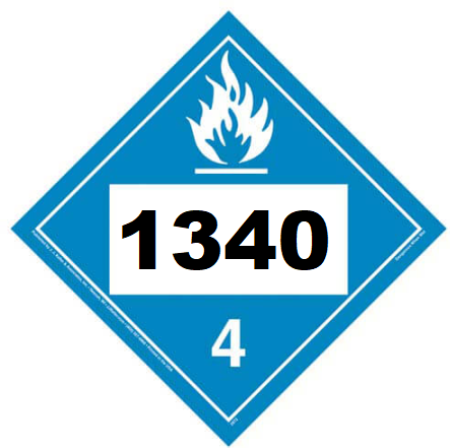 UN 1340 Hazmat Placard, Class 4.3, Vinyl