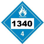 UN 1340 Hazmat Placard, Class 4.3, Tagboard