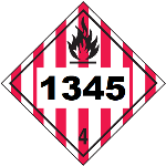 UN 1345 Hazmat Placard, Class 4, Vinyl