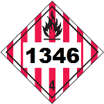 UN 1346 Hazmat Placard, Class 4, Vinyl