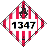 UN 1347 Hazmat Placard, Class 4, Vinyl