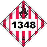 UN 1348 Hazmat Placard, Class 4, Tagboard