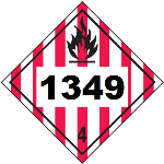 UN 1349 Hazmat Placard, Class 4, Vinyl