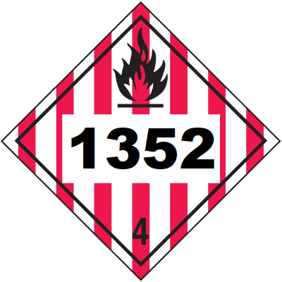 UN 1352 Hazmat Placard, Class 4, Tagboard
