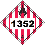 UN 1352 Hazmat Placard, Class 4, Tagboard