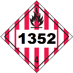 UN 1352 Hazmat Placard, Class 4, Vinyl