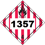 UN 1357 Hazmat Placard, Class 4, Vinyl