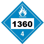 UN 1360 Hazmat Placard, Class 4.3, Tagboard
