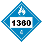 UN 1360 Hazmat Placard, Class 4.3, Vinyl