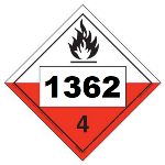 UN 1362 Hazmat Placard, Class 4.2, Vinyl